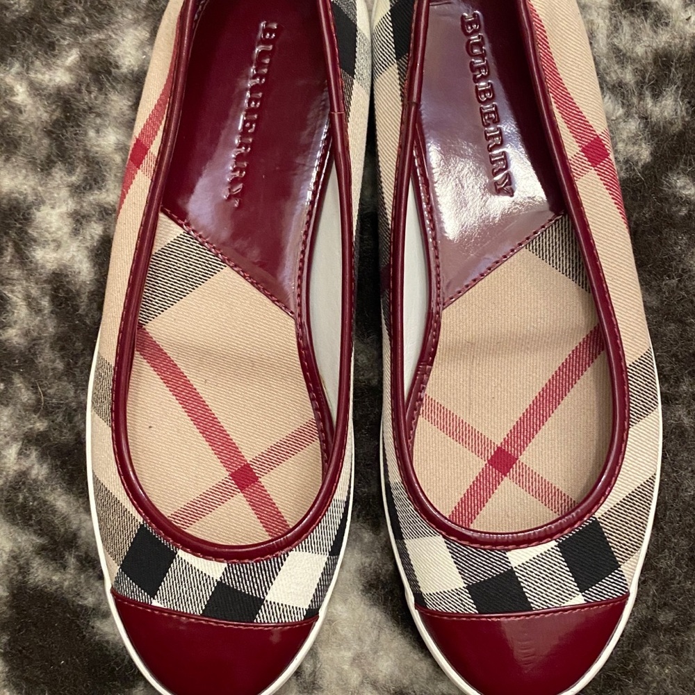 Authentic Burberry Plaid Flats